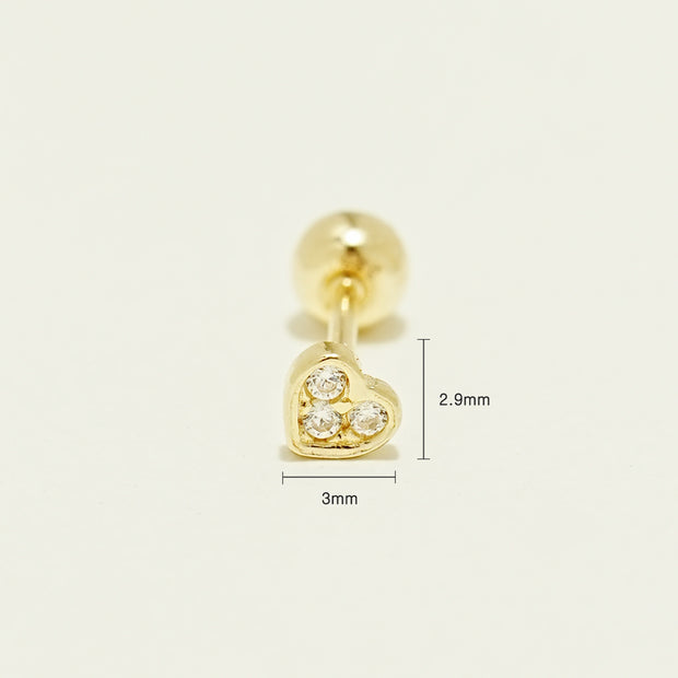 14K Gold Daily Love Shooting Cartilage Earring 20G