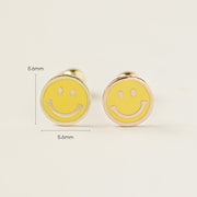 14K Gold Enamel Smile Cartilage Earring 20G