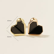14K Gold Enamel Fold Heart Cubic Earring 20G18G16G