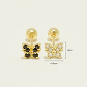 14K Gold Shining Butterfly Cartilage Earring 20G