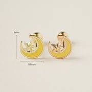 14K Gold Enamel Star Sailor Moon Cartilage Earring 20G