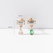 14K Gold Shine Tear Drop Cartilage Earring 18G16G