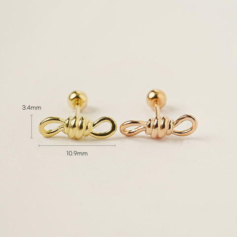 14K Gold Tight Rope Cartilage Earring 20G