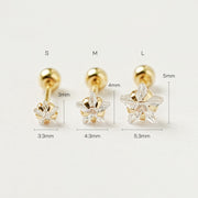 14K Gold Crystal Star Cartilage Earring 20G