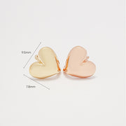 14K Gold Lovely Voluminious Heart Cartilage Hoop Earring