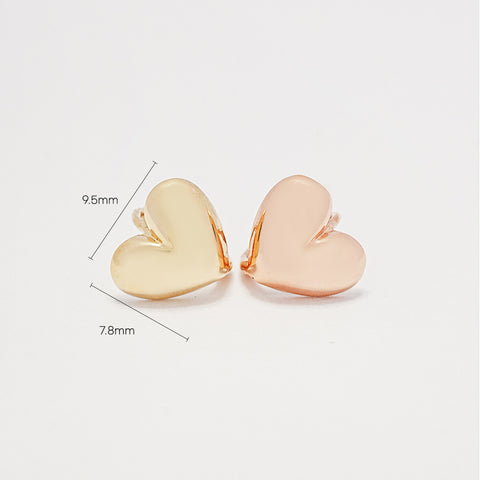 14K Gold Lovely Voluminious Heart Cartilage Hoop Earring