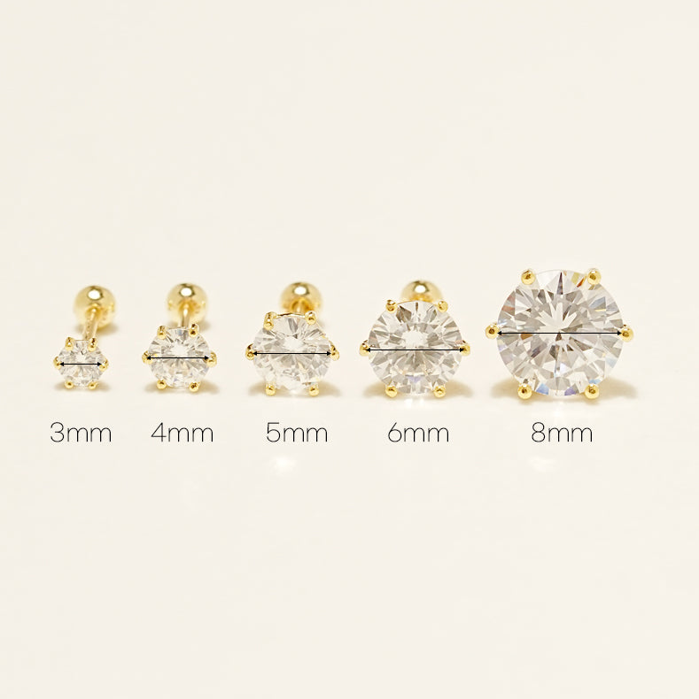 14KGF Basic Cubic Earring 20G