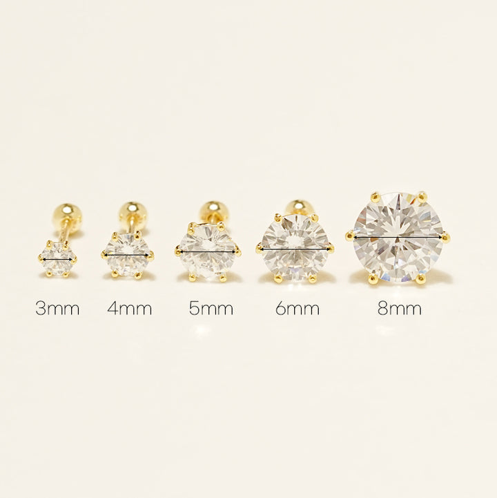 14KGF Basic Cubic Earring 20G