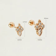 14K Gold Queen Cubic Cartilage Earring 20G