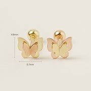 14K Gold Double Fold Butterfly Cartilage Earring 20G