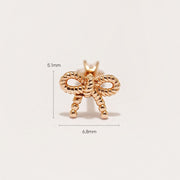 14K Gold Frill Ribbon Cartilage Earring 18G16G