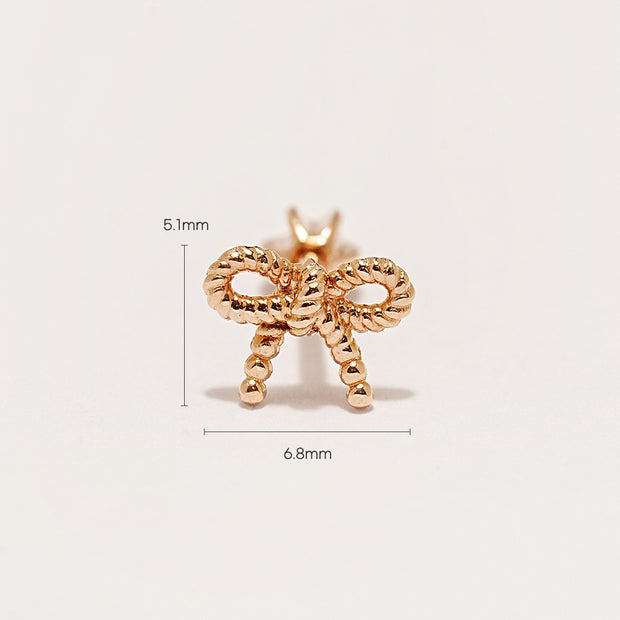 14K Gold Frill Ribbon Cartilage Earring 18G16G