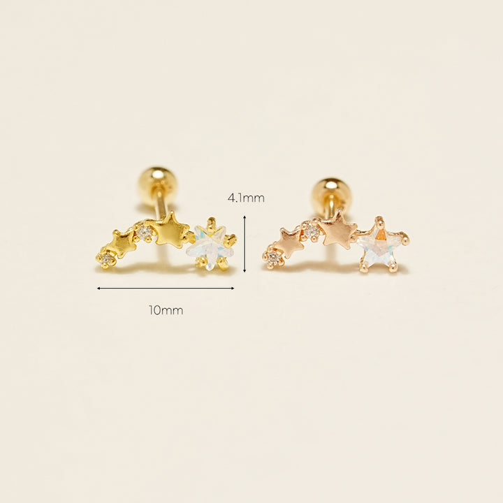 14KGF Lovely Point Cubic Earring 20G