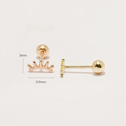 14K Gold Blink Eyelash Cartilage Earring 20G