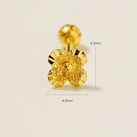 24K Gold Lucky Clover Cartilage Earring 20G