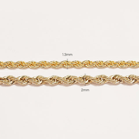 14K Gold Rope Chain Anklet Bracelet