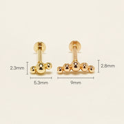 14K Gold Peanuts Bubble Internally Threaded Labret Piercing 18G16G