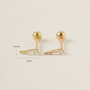 14K Gold Decresendo Cubic Cartilage Earring 20G