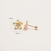 14K Gold Edelweiss Flower Cartilage Earring 20G