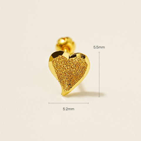 24K Gold Baloon Heart Cartilage Earring 20G