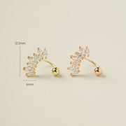 14K Gold Tiara Curve Piercing 20G