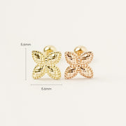 14K Gold Pinwheel Flower Cartilage Earring 20G