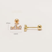 14K Gold Cresendo Tiara Cartilage Earring 20G