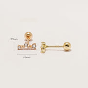 14K Gold Cresendo Tiara Cartilage Earring 20G