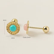 14K Gold Pale Cubic Stone Solar Earring 20G18G16G