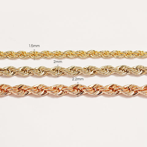 14K 18K Rope Chain Necklace