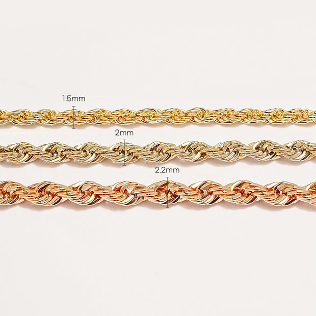 14K 18K Rope Chain Necklace