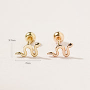 14K Gold Slay Snake Earring 20G18G16G