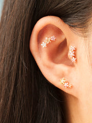 14K Gold Galaxy Triple Star Cartilage Earring 20G18G16G