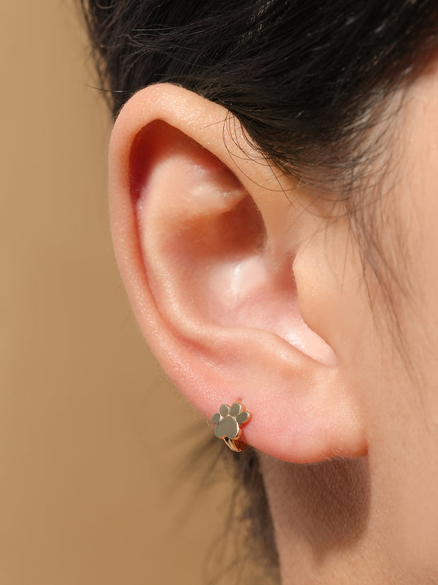 14K 18K Jelly Paw Cartilage Hoop Earring