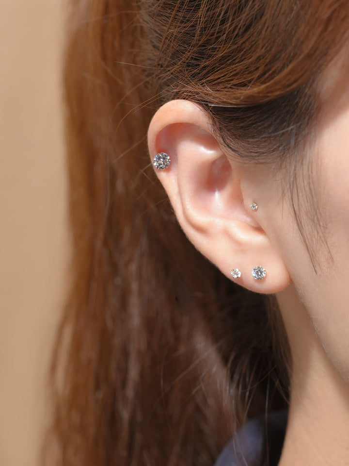 14K Gold Daily Cubic Earring