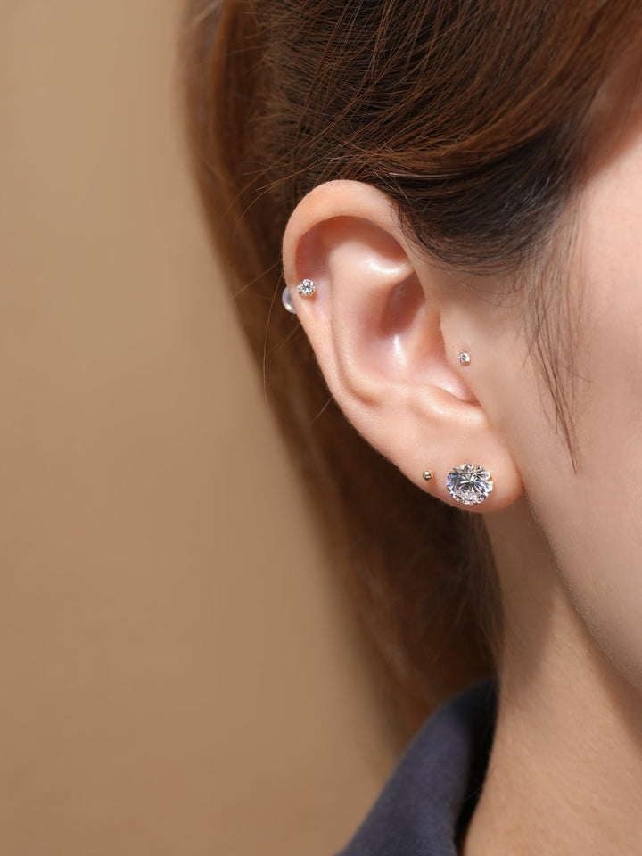 14K Gold Daily Cubic Earring