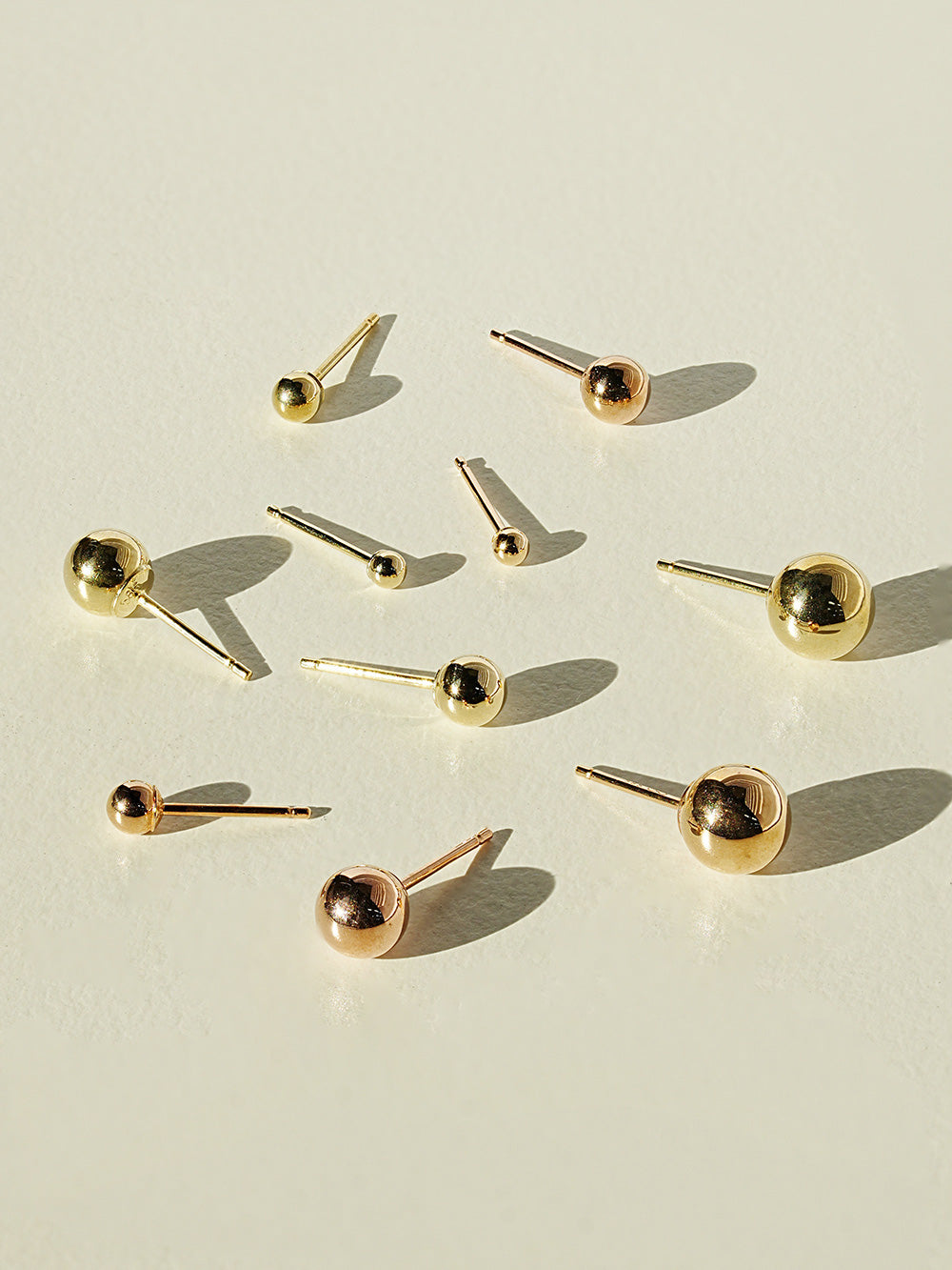 14K Gold Ball Stud Earring 3mm,4mm,5mm,6mm