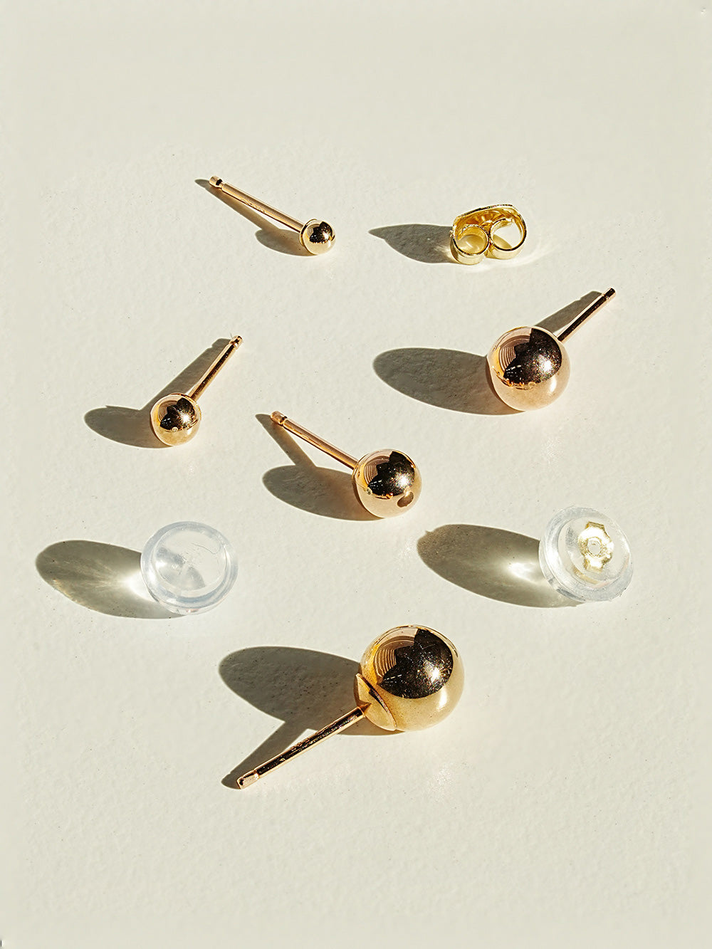 14K Gold Ball Stud Earring 3mm,4mm,5mm,6mm