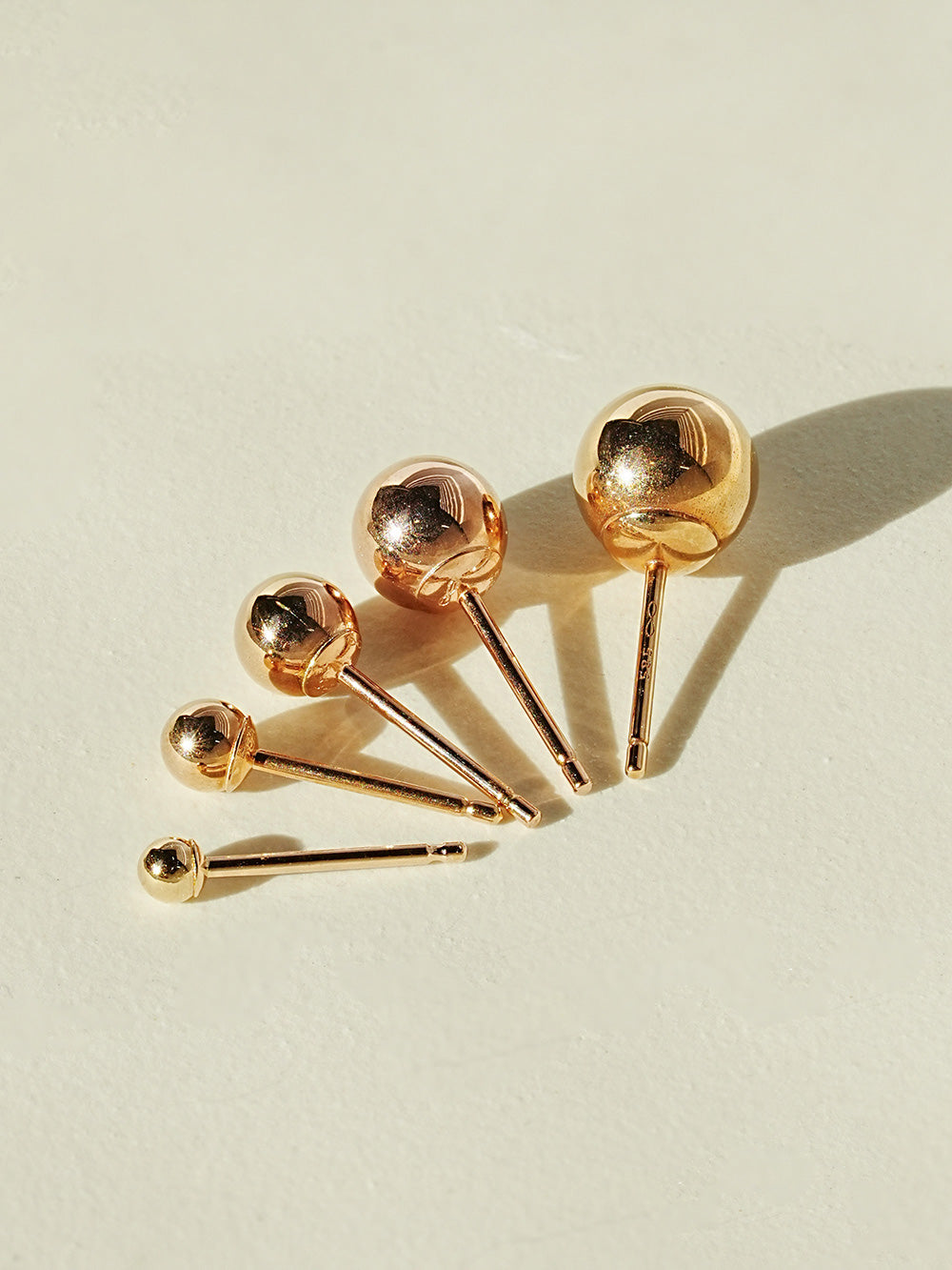 14K Gold Ball Stud Earring 3mm,4mm,5mm,6mm