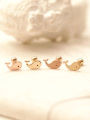 14K Gold Baby Whale Cartilage Earring 20G18G16G