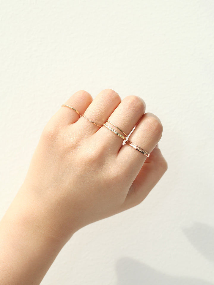 14K Gold Layered DIa Cutting Thin Ring