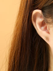 14K Gold Twin Flower Cartilage Earring 20G18G16G
