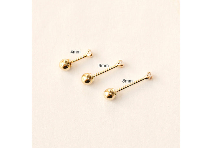 14K Gold Daily Cubic Cartilage Earring 20G
