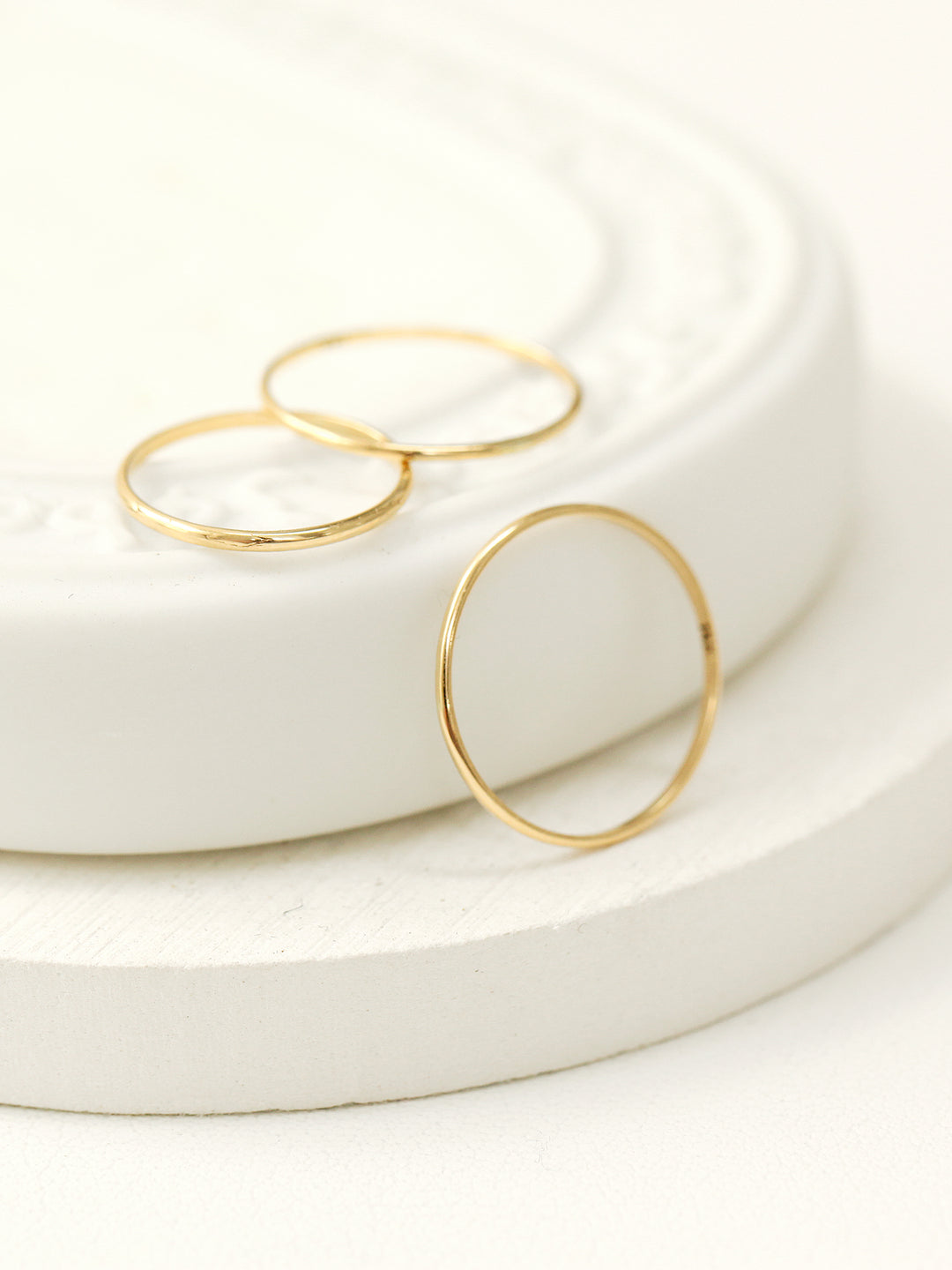 14K Gold Layered DIa Cutting Thin Ring