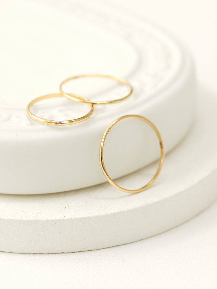 14K Gold Layered DIa Cutting Thin Ring