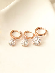 14K Gold Bling CZ Hoop Earring