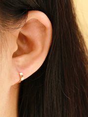 14K Gold Plain Bold Conch Hoop Earring