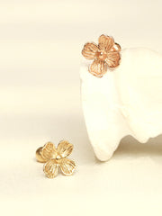 14K Gold 4 Petal Flower Cartilage Earring 20G18G16G