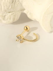 14K Gold Cubic Ball Half Ring Earring 20G18G16G