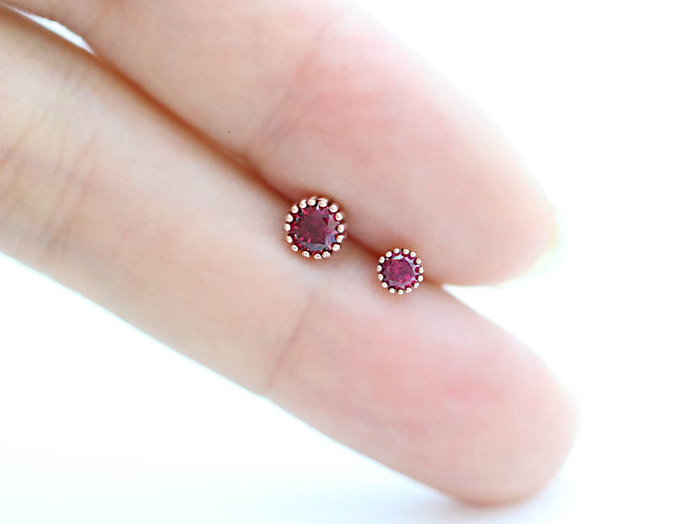 14K Gold Colorful Cubic Cartilage Earring 18g16g